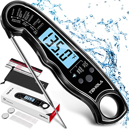 TEMOLA Meat Thermometer, Instant Read Food Thermometer with LCD