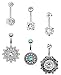 5-20pcs 14G Stainless Steel Screw Belly Button Rings for Women Girls Barbell Body Piercing