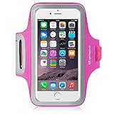 iPhone 6S Plus Case, Shocksock [Reflective] [Pink] iPhone 6S Plus Armband, Sports Gym Bike Cycle Jogging Armband with Dual Arm-Size Slots and Key Pocket Custom Made Case for iPhone 6 Plus / 6S Plus (Pink)