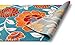 Well Woven Modern Rug Daisy Flowers Blue 5'X7' Floral Accent Area Rug Entry Way Bright Kids Room Kitchen Bedroom Carpet Bathroom Soft Durable Area Rug