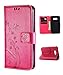 FLYEE Case Compatible with Samsung Galaxy S8 (5.8 inch,Released in 2017),Wallet Case for Women and Girls with Card Holder,Leather Flip case Kickstand for Galaxy S8-Embossed Flowers Rose