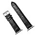 Valkit Compatible Apple Watch Bands 38mm 40mm Genuine Leather Strap Smart Watch Band Bracelet Replacement Wristband with Stainless Steel Adapter Clasp Replacement for Apple iWatch 4 3 2 1, 38MM -Black