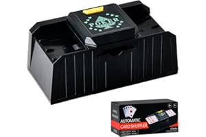 HJCMikee 1-2 Decks Automatic Card Shuffler with Optical Sensors, Electirc Shiffler for UNO Blackjack Skip-bo Playing Card Mixer Machine on Poker Game,USB Plug-in or AA Battery Operate