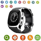 Aaliyah New T8 Smart Watches Support SIM &TF Card With Camera Sync Call Message Men Women Smartwatch Bluetooth Watch For Android (Black)