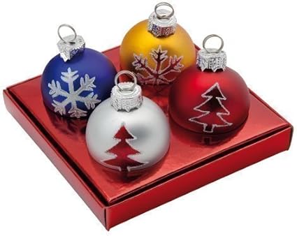 Segnaposto Natalizi Amazon.4 Segnaposti Natalizi A Palla D Albero Di Natale Servizi Da Tavola Per Feste Amazon It Elettronica