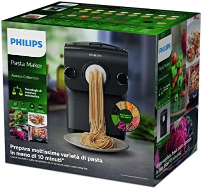 Philips HR2382/15 Machine à pâtes automatique, balance intégrée, 8 disques de forme, Gris - Livre de recettes uniquement disponible en Anglais, Allemand et Italien - Cuisine A Vivre Philips HR2382/15 Machine à pâtes automatique, balance intégrée, 8 disques de forme, Gris - Livre de recettes uniquement disponible en Anglais, Allemand et Italien