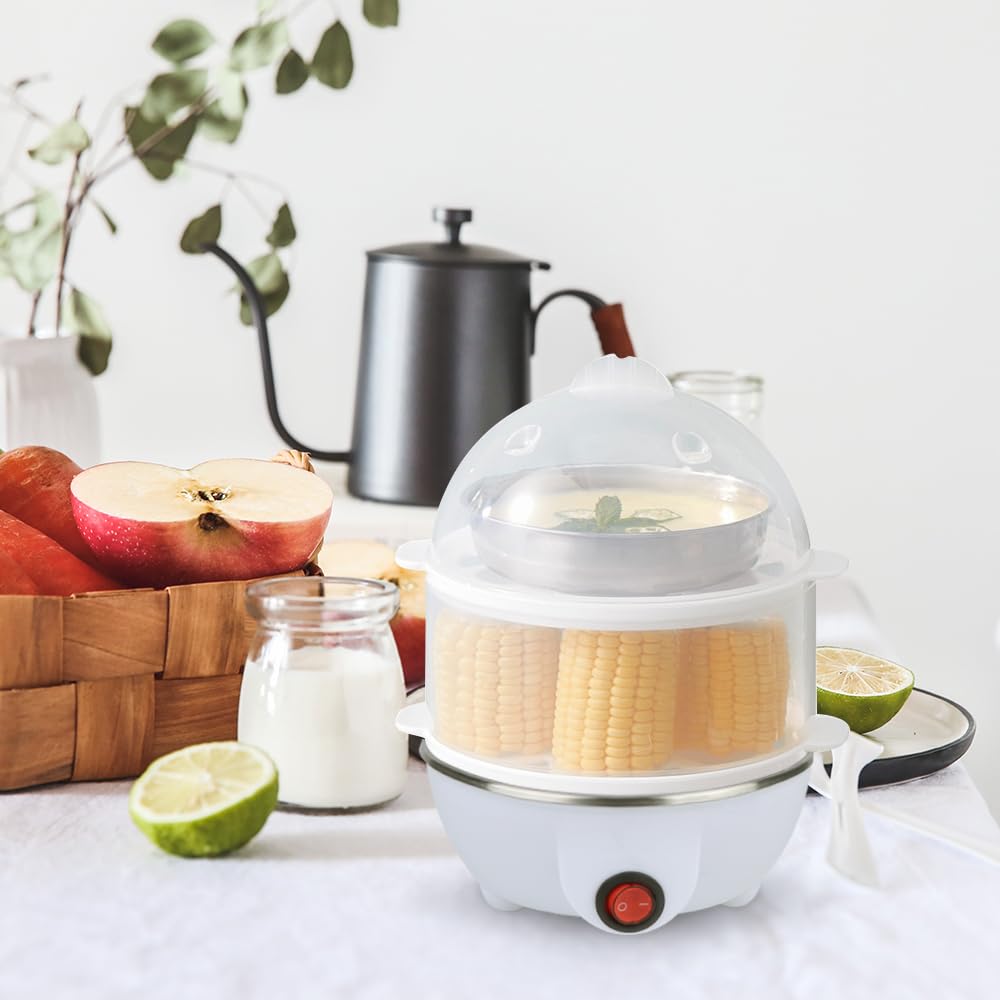 Electric Egg Cooker Boiler Maker Soft, Medium or Hard Boil, 14 Egg Capacity Two Layer Egg Maker,Egg Steamer,With Automatic Shut Off,Noise Free