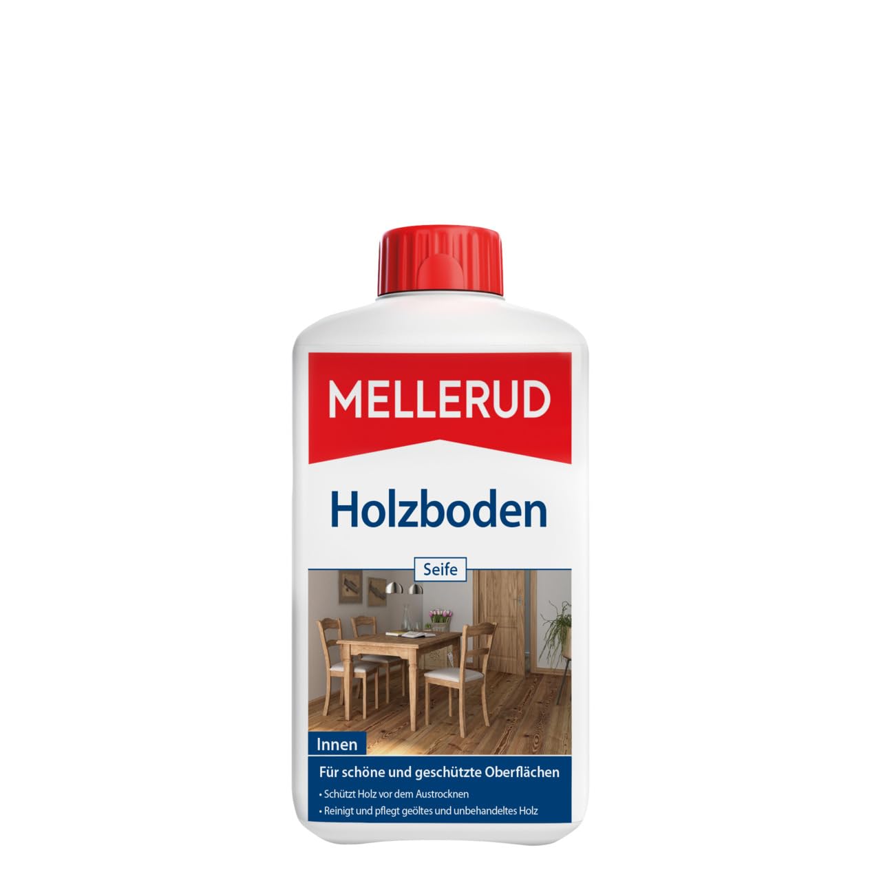 MELLERUD Wooden Floor Soap, 1 x 1 Litre, Powerful Protection for All Oiled and Untreated Wooden Surfaces Indoors