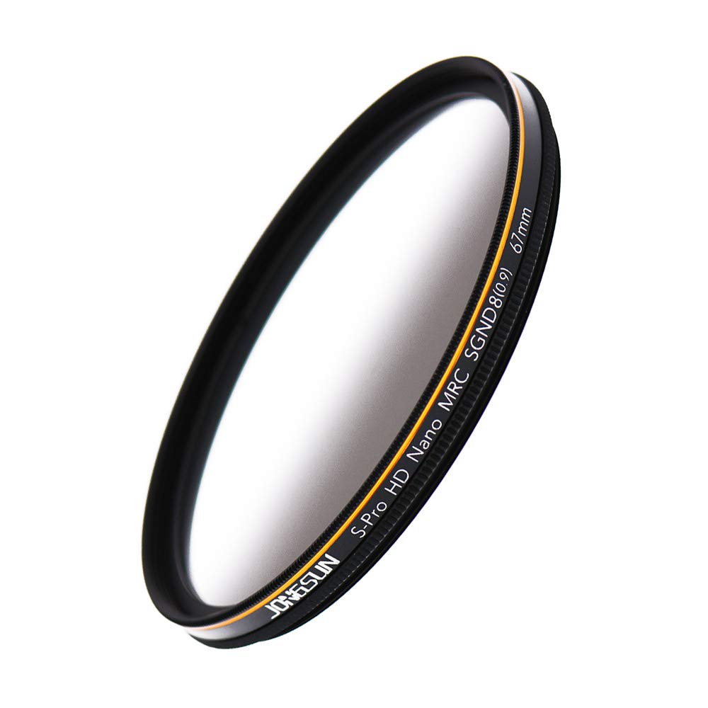 JONGSUN 67mm ND Filter, Color Soft Graduated Gray Neutral Density Filter, 18 Layer Multi-Coated, Optical Glass Schott B270, CSGND8 (0.9) 3-Stop