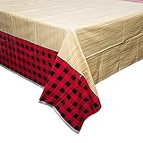 Buffalo Plaid Lumberjack Plastic Tablecloth, 84" x 54"