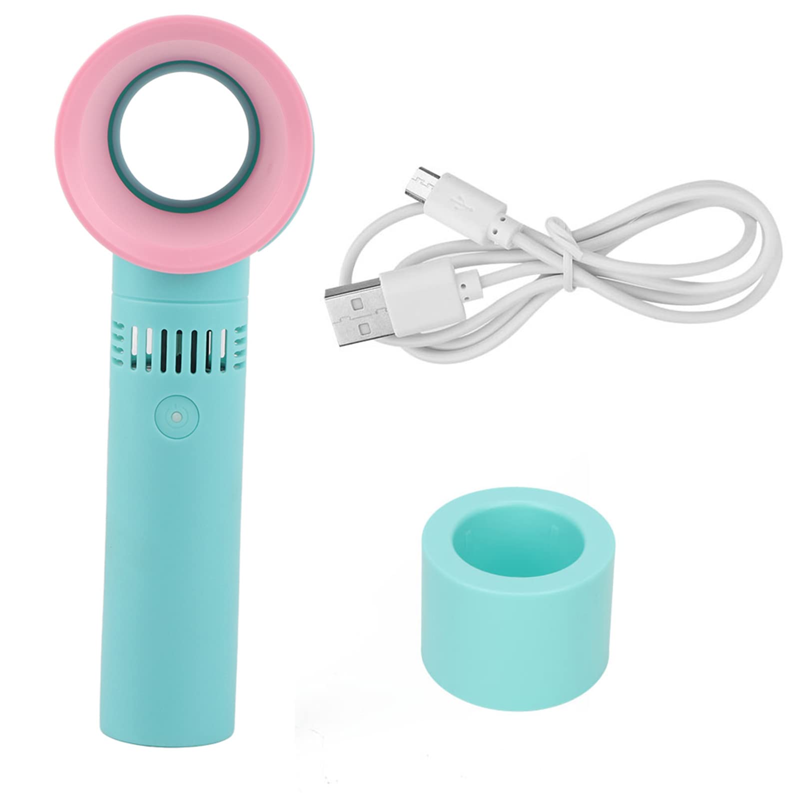 Uxsiya Fashionable Mini Hand Hold Electric Air Fan Cooler Eyelash Dryer Portable Bladeless Fan Eyelashes Dryer Blue