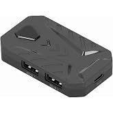 Gaming Keyboard Mouse Converter,USB 2.0 Mobile Gaming Keyboard Mouse Converter Adapter,Bluetooth 4.0,with Adjustable Stand,for Android (Black)