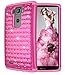 LG G Flex 2 Case, Style4U G Flex 2 Studded Rhinestone Crystal Bling Hybrid Armor Case Cover for LG G Flex 2 (2015 Release) with 1 Stylus [Hot Pink / Hot Pink]