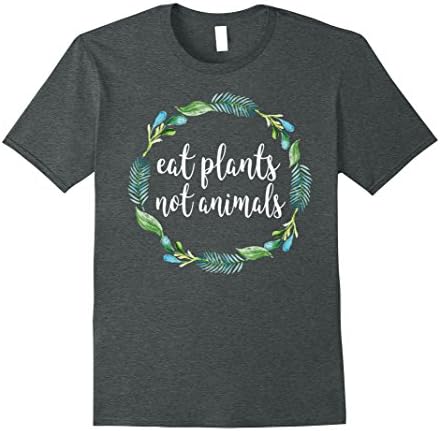 Mens Eat Plants Not Animals Shirt: Vegan Vegetarian Love Animal Medium Dark Heather