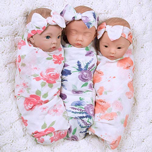 Paradise Galleries Sweet Swaddlers Reborn Trio, Triplets & Baby Doll Twins Set, 16 inch Newborn Preemie Babies Safety Tested for 6+