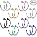 YILIN Nose Hoop Rings,18G 16pcs Stainless Steel Body Jewelry Piercing Nose Ring Hoop,Nose Studs Rings. (A: 16Pcs (18G 8mm Outer Diameter))
