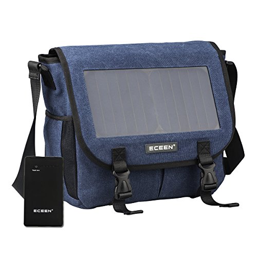 Solar Message Bag, Single Shoulder Bags Pack with Voltage Regulate Charging For iPhone, iPad, SAMSUNG, Gopro Cameras etc. 5V Device