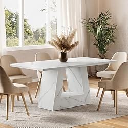LITTLE TREE Dining Table for 4-6 People, 63 Inches