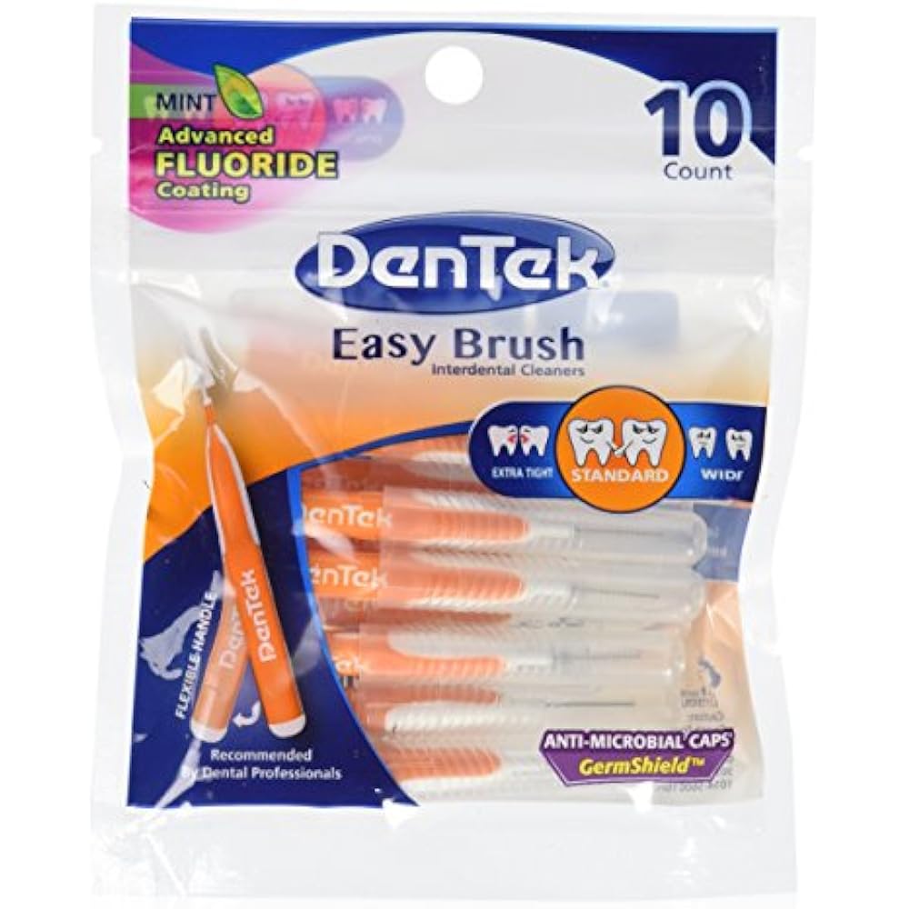 DenTek Easy Brush Interdental Cleaners Brushes Between Teeth Standard Mint 10 Of 696567451777 eBay