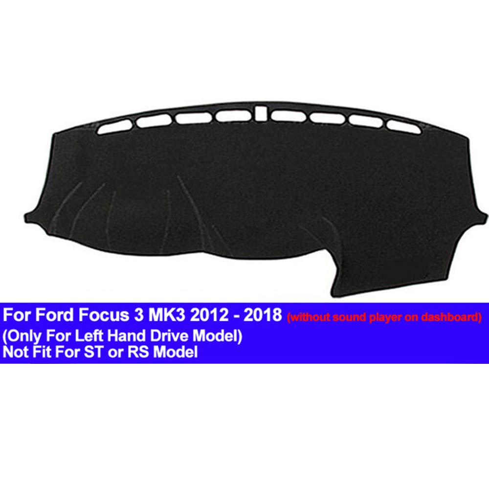AUCD Car Dashboard Cover Dash Mat for Ford Focus 3 MK3 2012 2013 2014 2015 2016 2017 2018 Dashmat Pad Anti-Slip Carpet Anti-UV