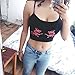 Women Chinese Dragon Snake Printed Cropped Sexy Black Backless Strap Crop Tops