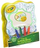 Crayola Color Me Bathtub Mirror with Suction Cups, 4 Bathtub Crayons, 1 Mesh Storage Bag