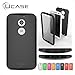Motorola Moto X 2nd Generation With built in Screen Protector, Ucase Hybrid Slim Phone Case Cover (Black)