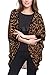 BaiShengGT Women's Leopard Print Sheer Chiffon Cardigan Blouse Large Brown Leopard