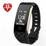 WFCL Fitness Tracker Heart Rate Monitor Activity Sleep Monitor Waterproof Smart Wristband (Black-1)
