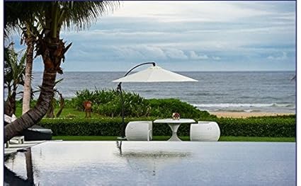 Imported and new Purple Leaf Patio Umbrella Offset 9.85 Hanging Outdoor Market Beach Parasol Round/Square Aluminium UV Resistant