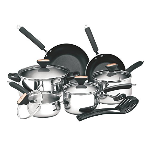 Paula Deen Signature Stainless Steel Cookware Pots and Pans Set, 12 Piece Pricepulse