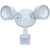 Topaz Dual Head LED Security Light with Motion Sensor, 24 Watt, 4000K, White