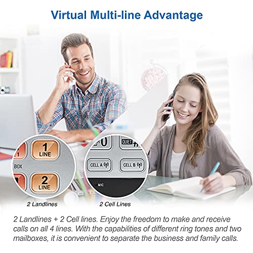 AT&T TL86103 2Line Corded/Cordless for Small Business with Answering