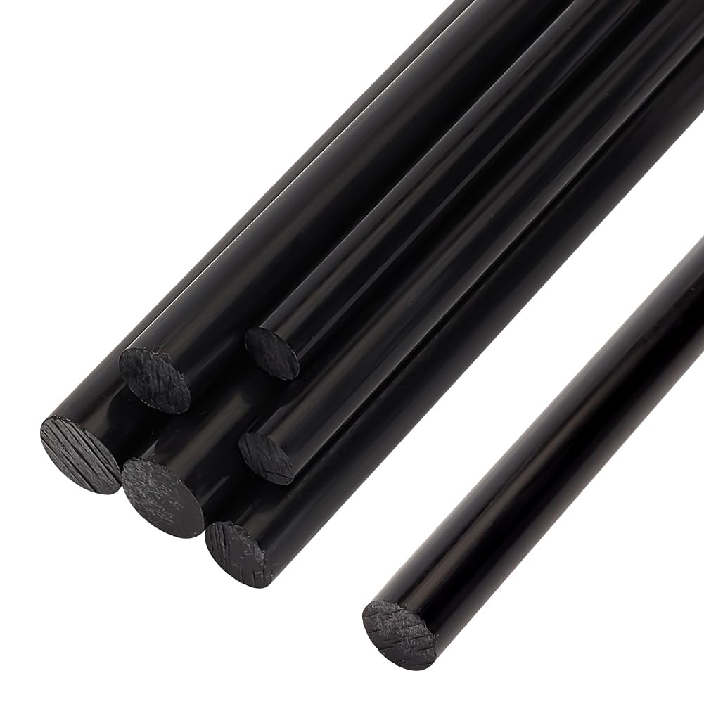 Photo 1 of BENECREAT 6Pcs 12 Inch Length Black Acetal Copolymer Rod, 0.3 Inch 0.4 Inch 0.47 Inch Diameter Round Acetal Rod Acetal Bar Dowel Rod, 2pcs/Size