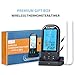 Wireless Food Thermometer, RISEPRO Remote Oven Wireless Grill Temperature with Stainless Steel Probe for Meat Chicken Pork BBQ Black ET925-2BK