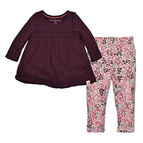 Burt's Bees Baby Baby Girls' Organic Long Sleeve Tee and Legging Set, Deep Autumn, 3-6 Months