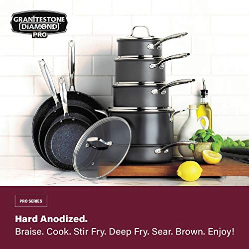 Granitestone Pro Pots and Pans Set 13 Piece Hard Anodized Premium Chef’s Cookware with Ultra