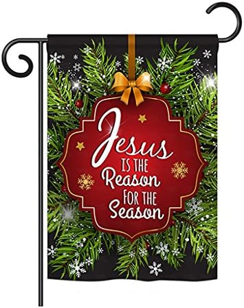 Ornament Collection Jesus is The Reason for Season Winter Three King Religious Holy Family Wintertime Christian Garden Flag House Decoration Banner Small Yard Gift Double-Sided, Made in USA