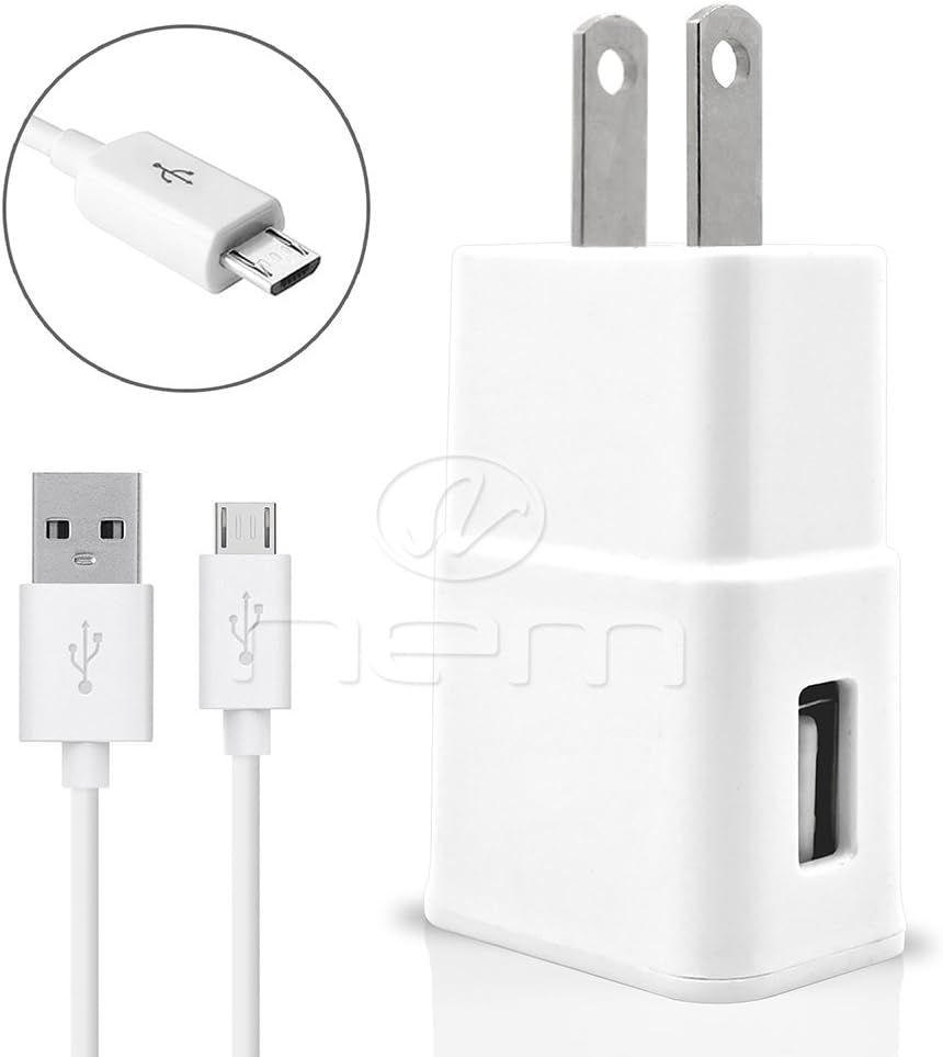 for Lenovo K6 Note Micro USB White Fast Rapid Home Wall Travel Charger Adapter & 3 Ft Micro USB Charging Cable by Things Needed