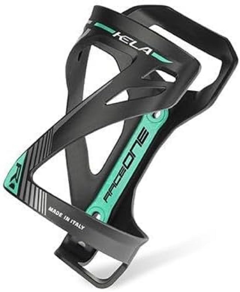 RaceOne - Kela Side Entry Water Bottle Cage for Bicycle Bottles in Black/White Gloss
