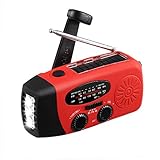 Emergency Radio MECO Solar Hand Crank Dynoma Weather Radio AM/FM/WB NOAA Radio with LED Flashlight, Phone Charger and 1000mAh Power Bank for Camping Hiking Outdoor Survival, with Cable & USB Jacks