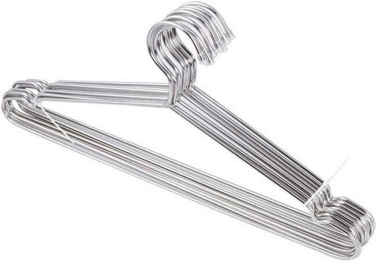 Gkeeny Coat Hangers 42cm Metal Wire Hangers with Shoulder Notches Non-slip for Clothes Dresses Blouses Jeans Pants Sweaters and More (pack of 10)
