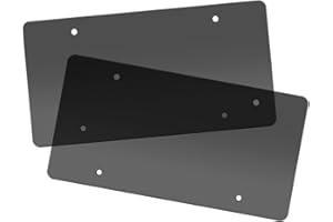 EWBN Tinted Flat License Plate Protector Covers,Smoke Bubble Design License Plate Frames Shields Covers Fits All Standard US Plates,2 Pack Black Flat Smoked License Plates Cover