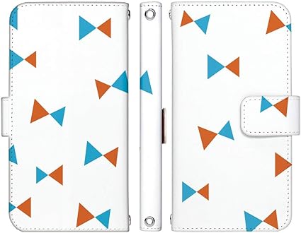Amazon Arrows 5g F 51a ケース デザイン 4 白 オレンジ 水色 マグネットハンドあり 三角ツートーンリボン アロウズ5g F51a 手帳型 スマホケース スマホカバー 手帳 携帯 カバー ケース カバー 通販