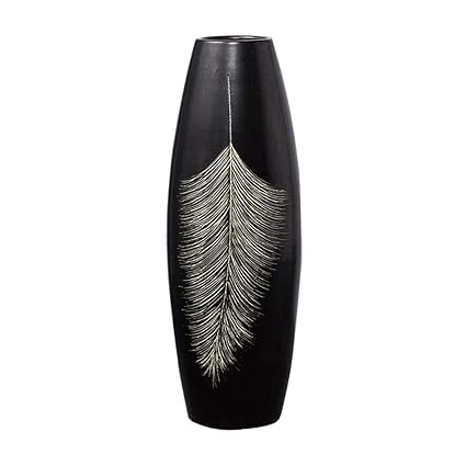 Minimalist Feather Ceramic Vase Height 60cm Black Floor Large Vase
