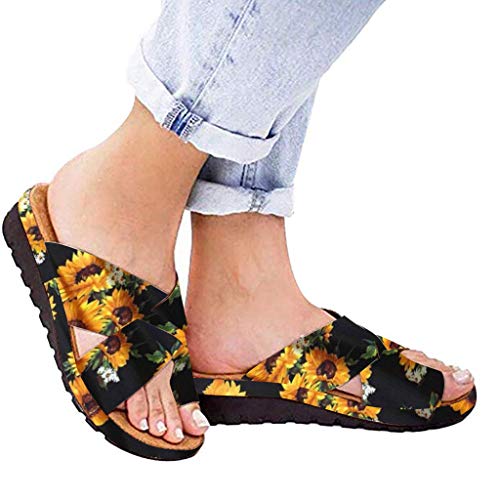 2019 New Women Comfy Platform Toe Ring Wedge Sandals Shoes Summer Beach Travel Shoes Comfortable Flip Flop Shoes