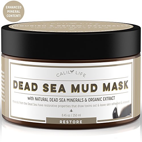 Calily Life Organic Dead Sea Mud Mask, 8. 5 Oz. - Deep Skin Cleanser  Face & Body Treatment  Cleanses Pores - Revitalizes Skin with a Youthful Glow - Eliminates Acne, Wrinkles, Cellulite [ENHANCED]