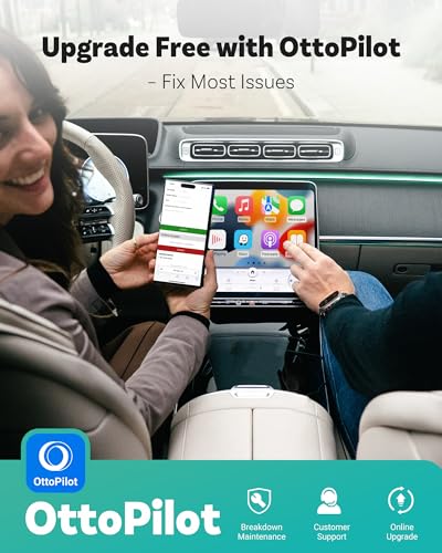 OTTOCAST Mini 2025 Adaptador automatico inalámbrico CarPlay/Android 2 en 1,WiFi de 5 GHz,conexión automática para Coches 2016+