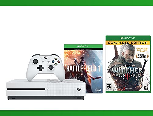 Xbox-One-S-500-GB-Battlefield-1-Console-Witcher-3-Wild-Hunt-Complete-Edition-WWE-2K16-Bundle-3-Items