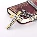 Beydodo Stainless Steel Men Pendant Necklace Cross Jesus Crucifix Rood Bible Prayer English Gold